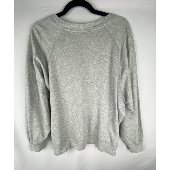 J.CREW Sweatshirt Womens Large Gray Namaste Graphic Print 100% Cotton Crew‎ Neck - Picture 6 of 11
